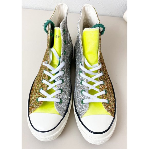 Converse x JW Anderson Chuck 70 High Top Glitter Gold Mens Size 13 #164696c New